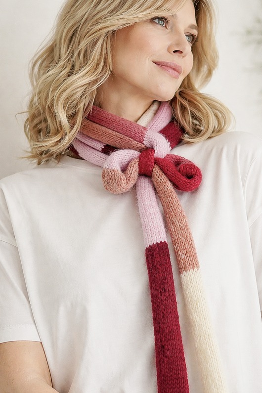 szale damskie Szaliko - długi szalik w tonacji różu