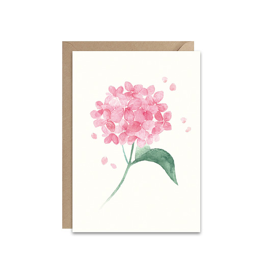kartki okolicznościowe - wydruki Kartka z akwarelową hortensją