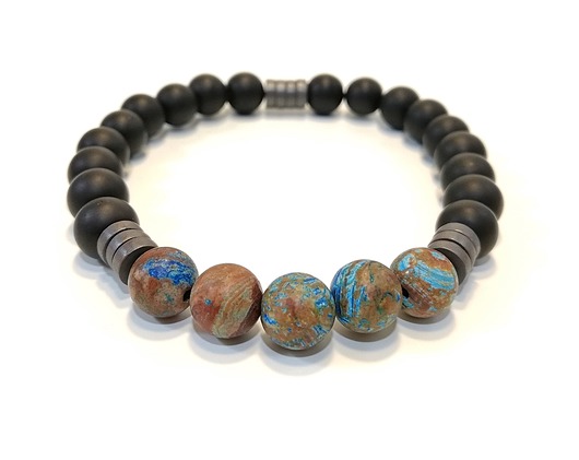 biżuteria męska KD - Bransoletka BLACK ONYX - turquoise