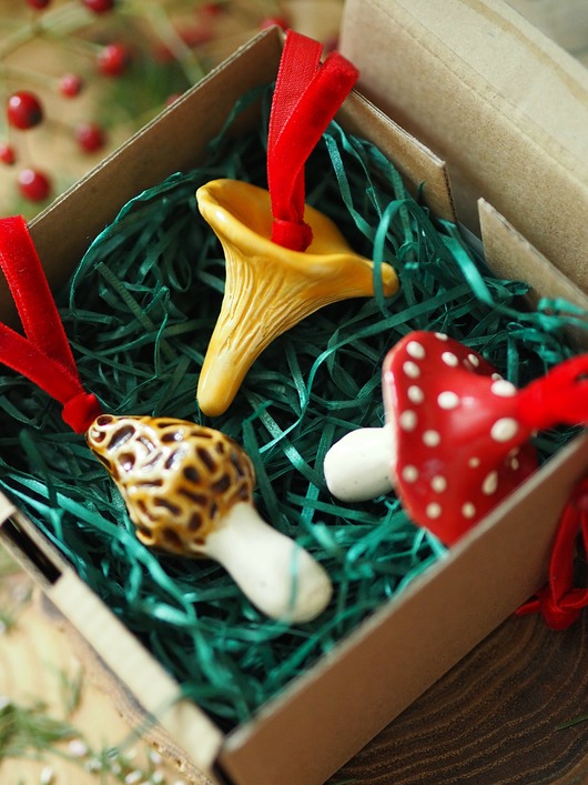 ozdoby choinkowe Zestaw grzybków na choinkę