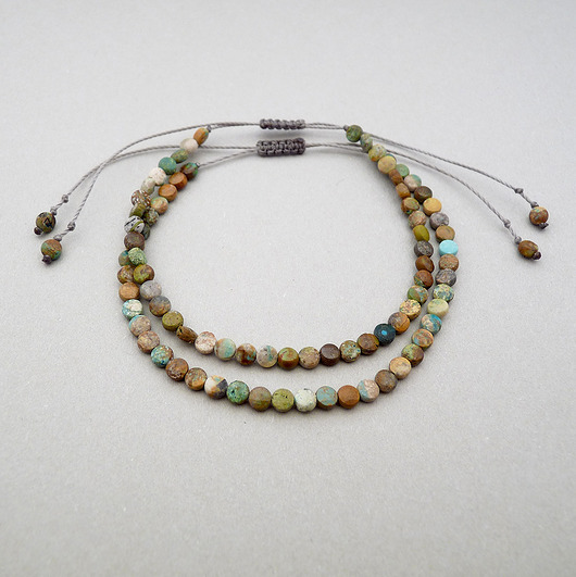 bransoletki z kamieni naturalnych Turkus afrykański komplet bransoletek