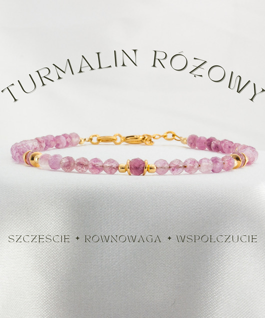 bransoletki z kamieni naturalnych Turmalin różowy Bransoletka