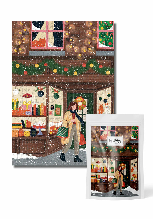 puzzle dla dzieci "Christmas Bookstore" by Katarzyna Bednarska puzzle 500 el. w papierowym wore