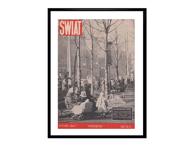 grafiki i ilustracje Oprawiona okładka czasopisma ŚWIAT  z 04/1955 roku, fot. Władysław Sławny