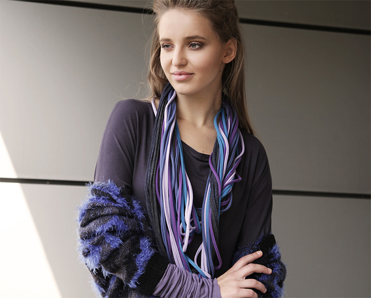 Zamotka Dzianinowy Naszyjnik Szal DENIM CADOaccessories