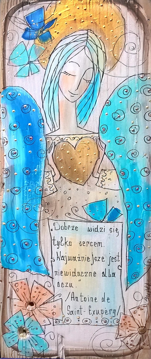 Ozdoby na ścianę Deseczka - Dobrze widzi się tylko sercem