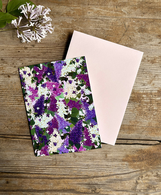 kartki okolicznościowe - wydruki Lilak-Bez- Kartka- Grafika- Ilustracja- Natura- Kwiaty