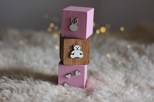 Klocki drewniane rustic girls Little Wood Bunny