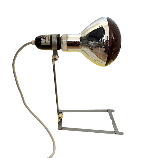 lampy stołowe Przemysłowa lampa stołowa, grzewcza Wally Ball Niemcy, lata 60.
