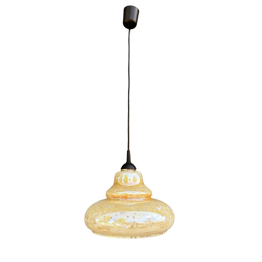 lampy wiszące Szklana opalizująca lampa wisząca, Narva Leuchen, Niemcy, lata 70.