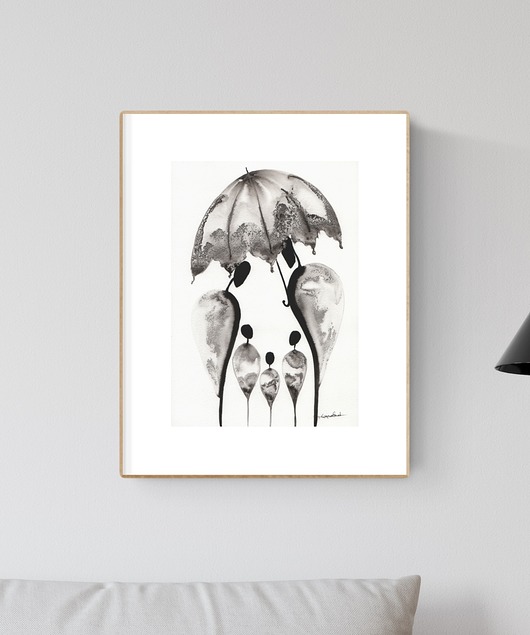 grafika 21X30 cm wykonana ręcznie MiniMalArt