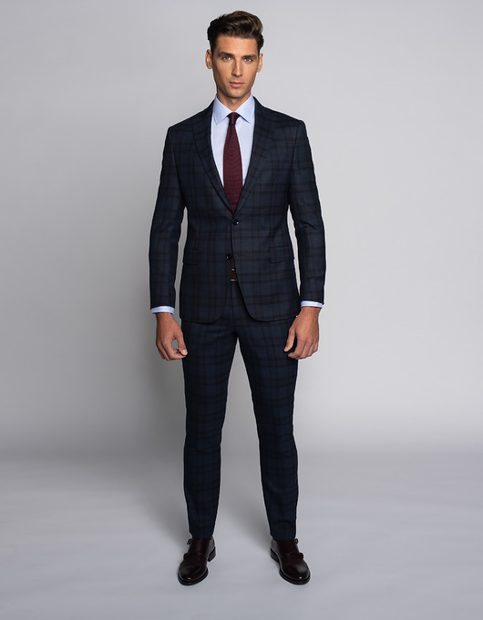 marynarki męskie Marynarka męska do zestawu carini granatowy slim fit