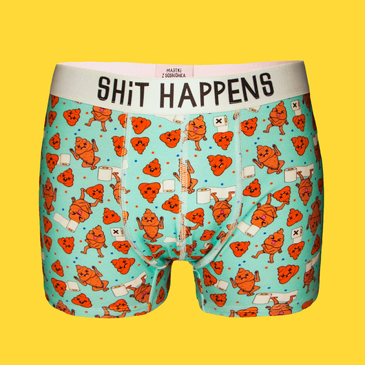 moda - inne Shit happens - bawełniane bokserki - Majtki z Sosnowca