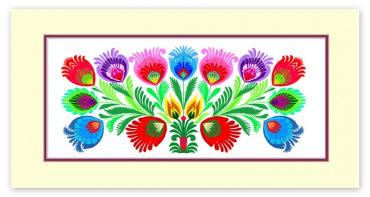 MARZENIE kodra florystyczna (Art Paper Cut-Out) na ludowo