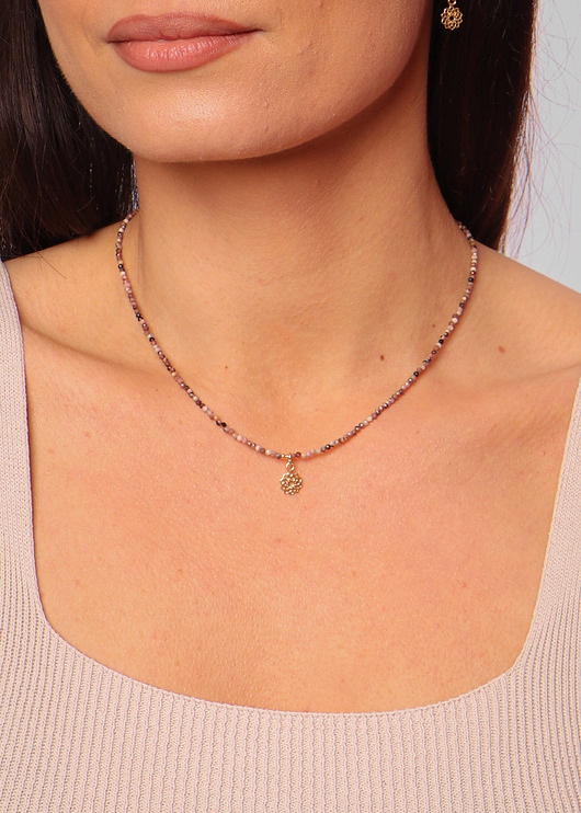 naszyjniki - inne Naszyjnik rodonit z zawieszką