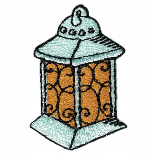 naszywki na ubrania Naszywka naprasowanka LATARNIA Boże Narodzenie termoprzylepna haft 4x6,2cm