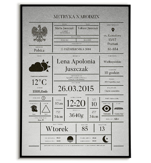 Metryczka dla dziecka w starym stylu PREMIUM Bajkowe Obrazki