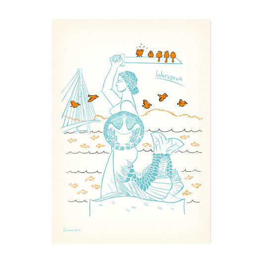 plakaty Plakat A4 Warszawa Syrenka