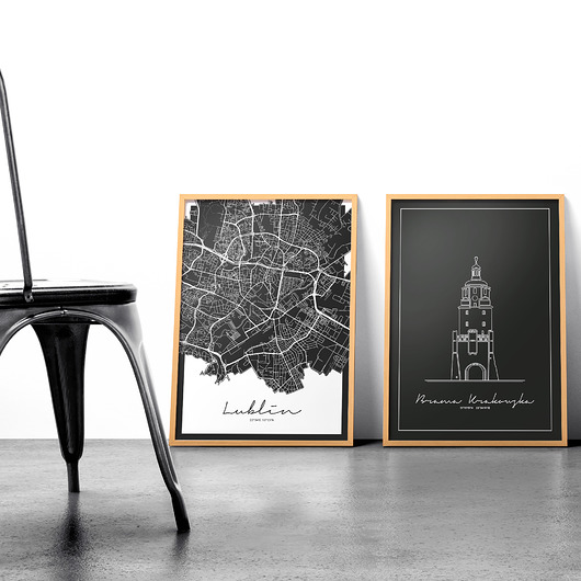 Zestaw 2 plakatów - Plakat Polska - Lublin Peszkowski Graphic