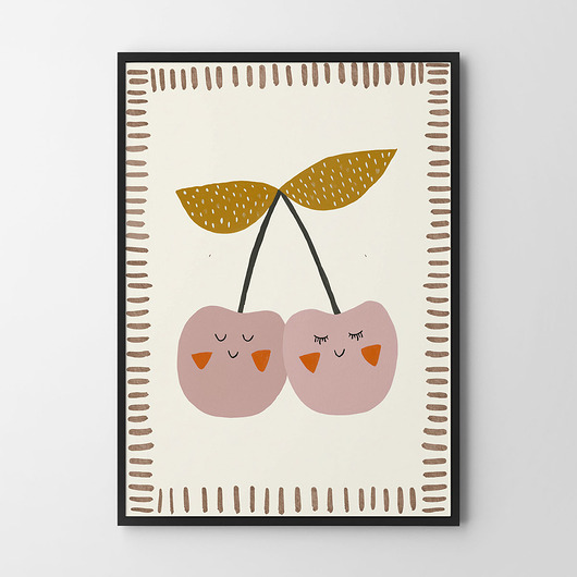 obrazy i plakaty do pokoju dziecięcego Wisienki  - plakat dla dzieci pokój dziecka