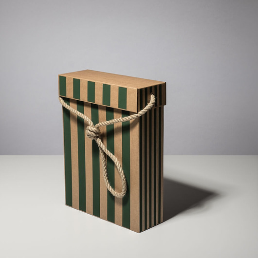 Bag Box - Torba tekturowa 24x8x32 cm pasy ziel. BagStreetBox