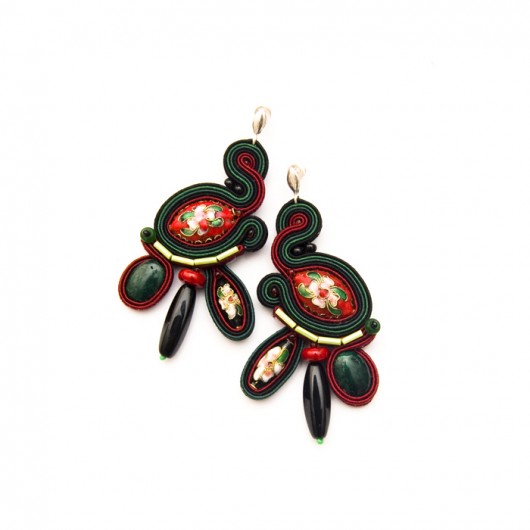 Kolczyki soutache - etnik paw  maanuela