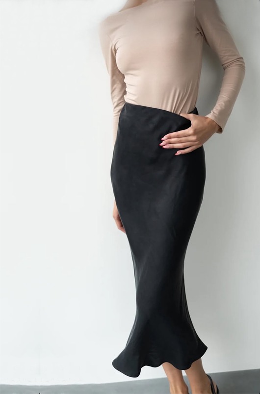 spódnice midi Spódnica skośna cupro