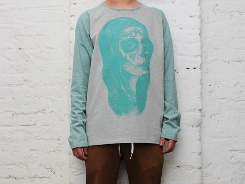 LONGSLEEVE BLESS WMN / grey + mint RUSH