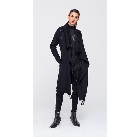 bluza bez kaptura damska Płaszczo-bluza Dyplomata Gruby Czarny