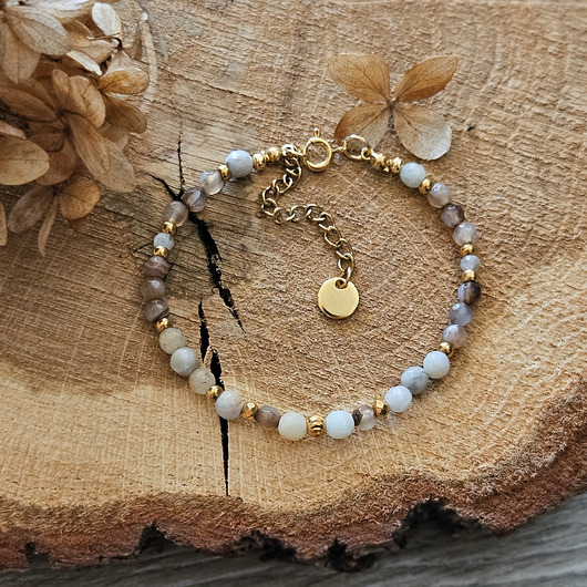 bransoletki z kamieni naturalnych Bransoletka z agatem i amazonitem