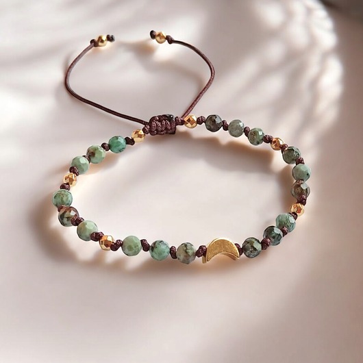 bransoletki z kamieni naturalnych SIŁA DO DZIAŁANIA - lunula z turkusem afrykańskim