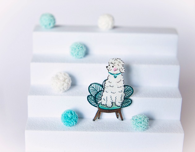 broszki Broszka pudelek Tobi