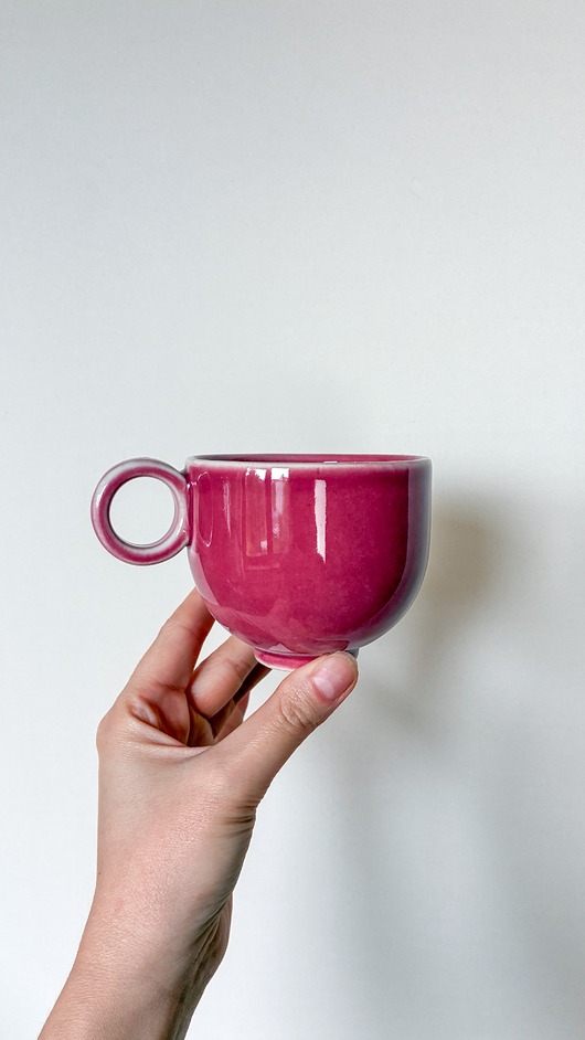 kubki i filiżanki Filiżanka, 220 ml  vintage retro [ciemny róż]