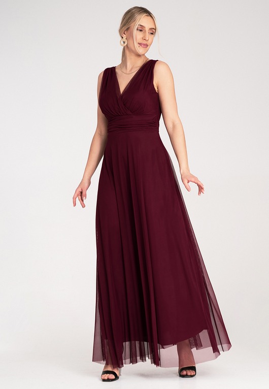 sukienki maxi damskie Elegancka kopertowa sukienka maxi na ramiączkach na wesele - M1186