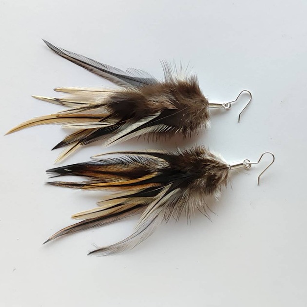 kolczyki z piórami PIÓRKO kolczyki