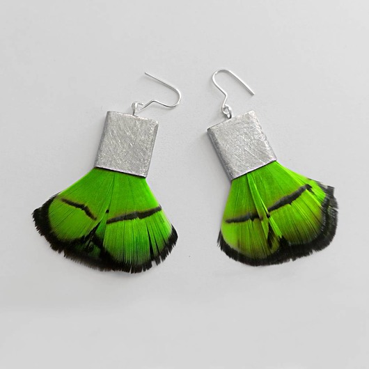 kolczyki z piórami PIÓRKO kolczyki