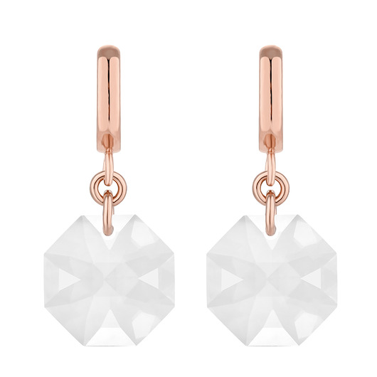 kolczyki pozłacane Kolczyki z różowego złota z bezbarwnymi kryształami SWAROVSKI CRYSTAL