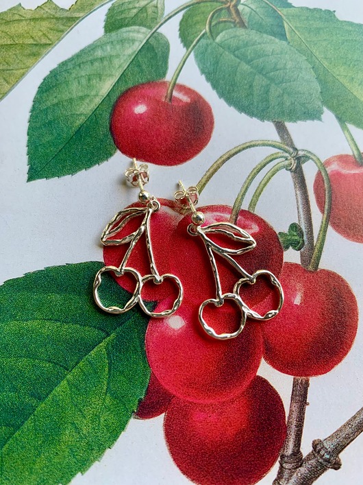kolczyki srebrne OSTATNIE SZTUKI- Cherry- kolczyki srebrne- Wiśnie- Strawberries & Cherries