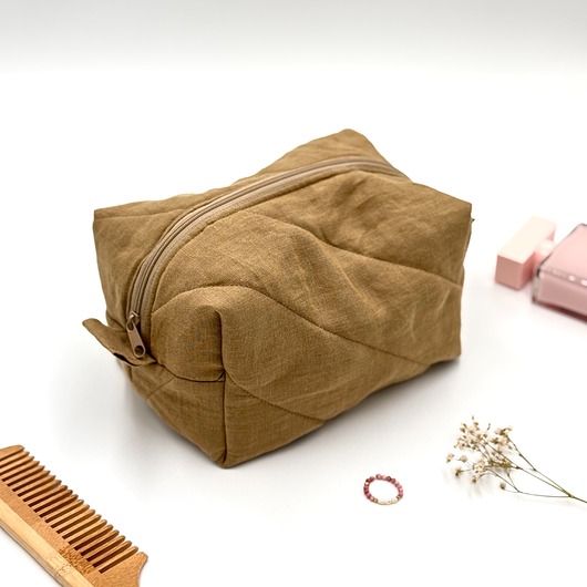 kosmetyczki Kosmetyczka kostka Len khaki