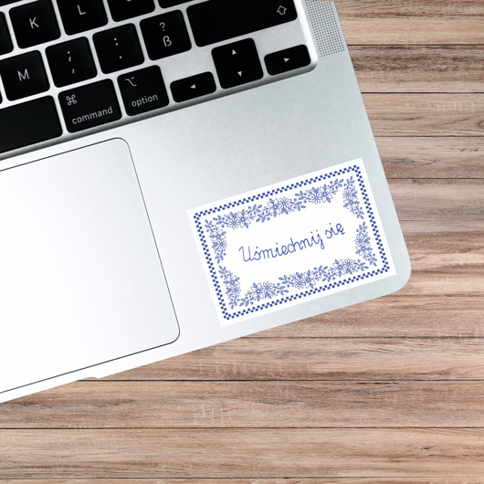 naklejki i wlepy Naklejka na laptopa, makatka, uśmiechnij się