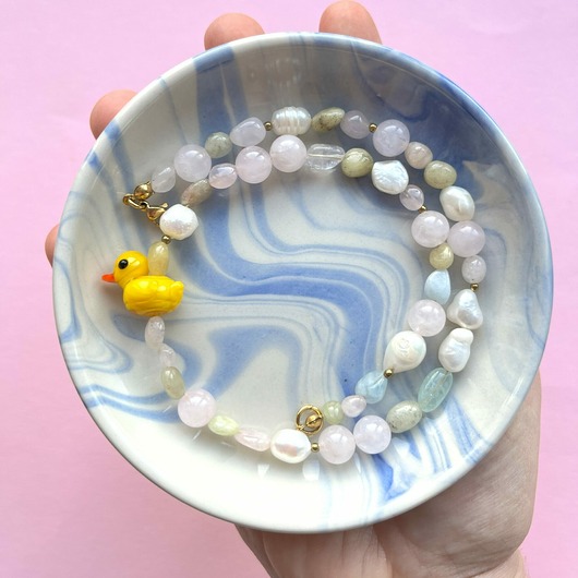 naszyjniki - inne Naszyjnik Kamienie&Kaczuszka