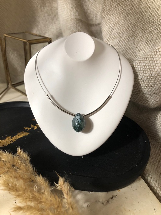 wisiory Naszyjnik agat zielony