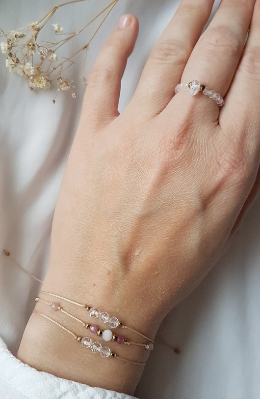 pierścionki elastyczne Pierścionek z Kryształem Górskim