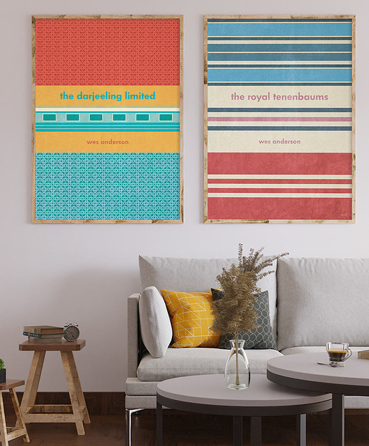 plakaty Wes Anderson - plakaty Genialny Klan i Pociąg do Darjeeling