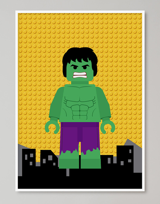obrazy i plakaty do pokoju dziecięcego Lego Superbohater "Hulk"