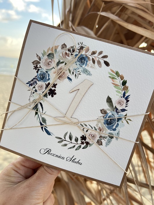 kartki scrapbooking Ręcznie robiona kartka na 1 rocznicę ślubu - pierwsza rocznica ślubu