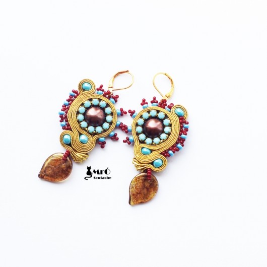 Beatrice - kolczyki  sutasz (soutache) Mró Soutache