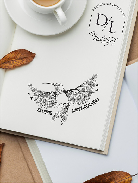 stemple Stempel Ex Libris Exlibris personalizowany Ptak