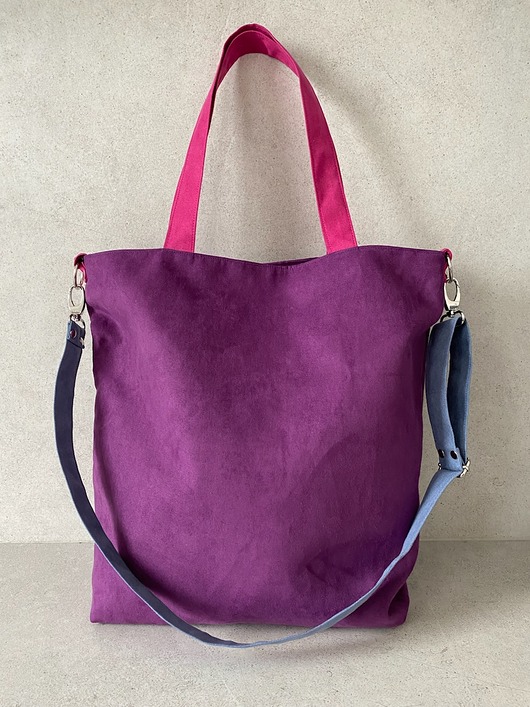 torby na ramię Torba na ramię XL - fiolet, fuksja, szaroniebieski
