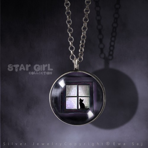 Star Girl i pełnia księżyca - srebrny simple Ewa Saj  Silver